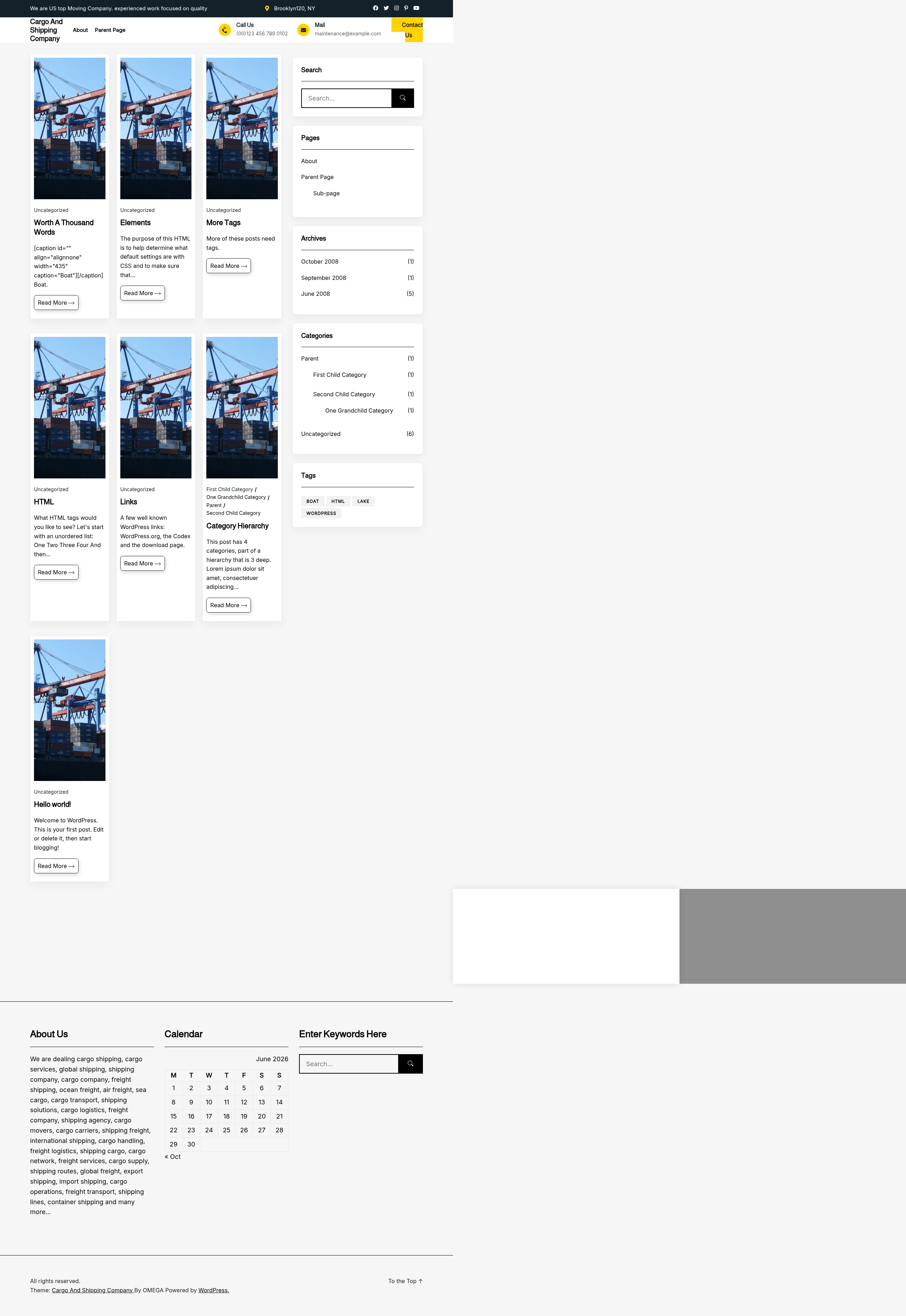 Десктоп (ниже) — Cargo And Shipping Company