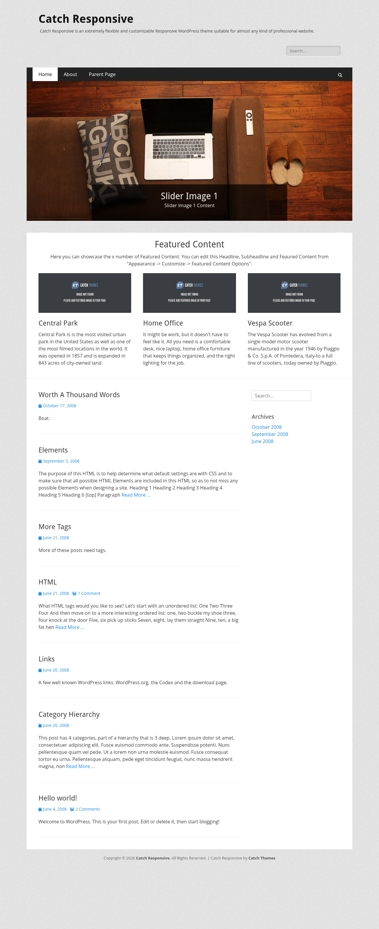 Десктоп (ниже) — Catch Responsive