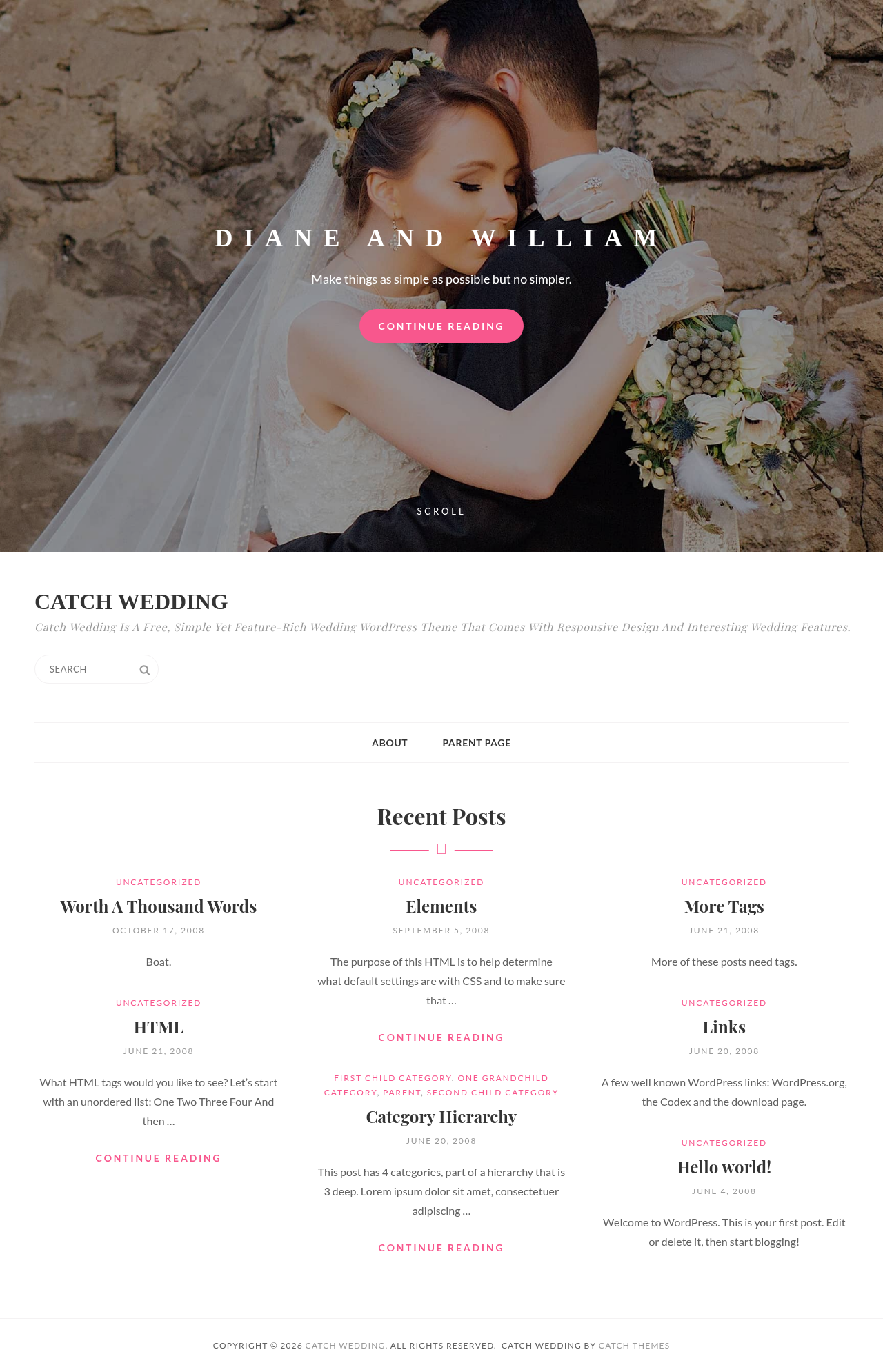 Десктоп (ниже) — Catch Wedding