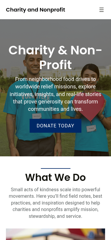 Мобильный вид — Charity and Nonprofit
