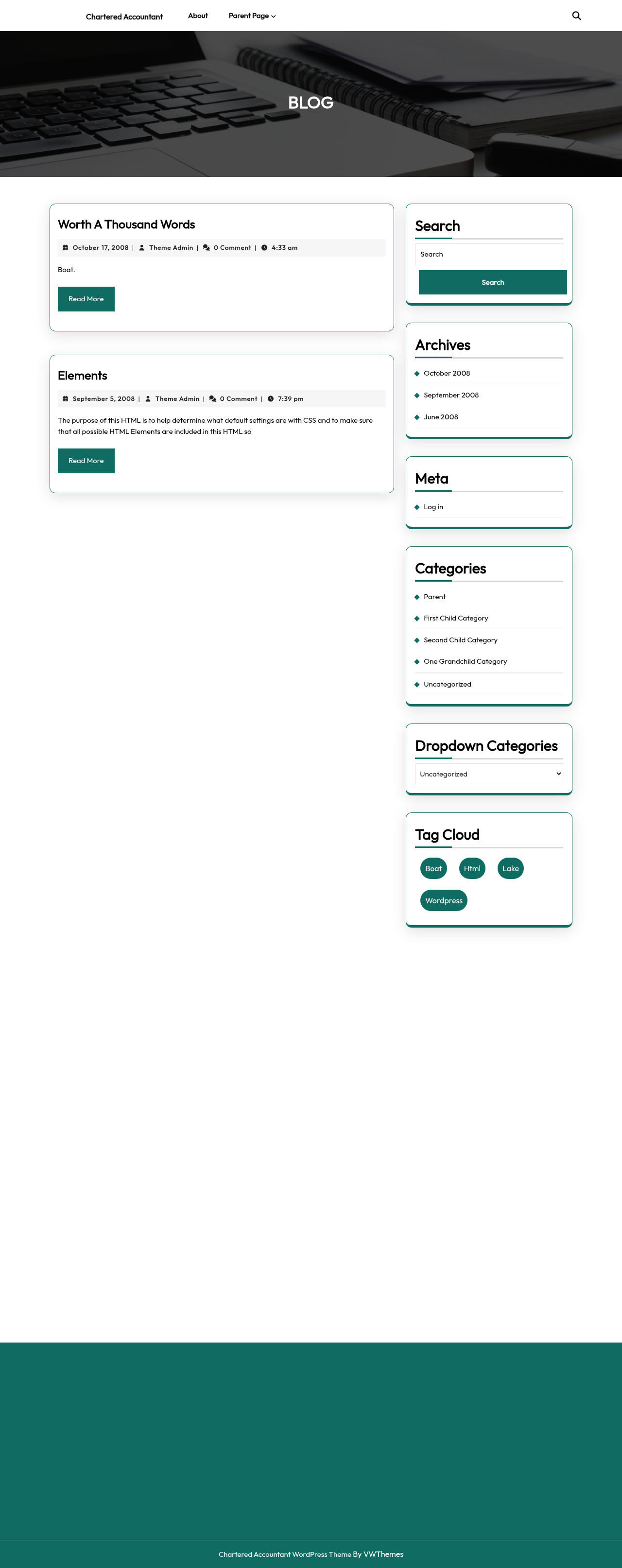 Десктоп (ниже) — Chartered Accountant