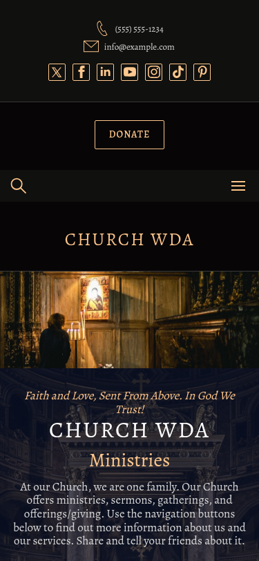 Мобильный вид — Church WDA