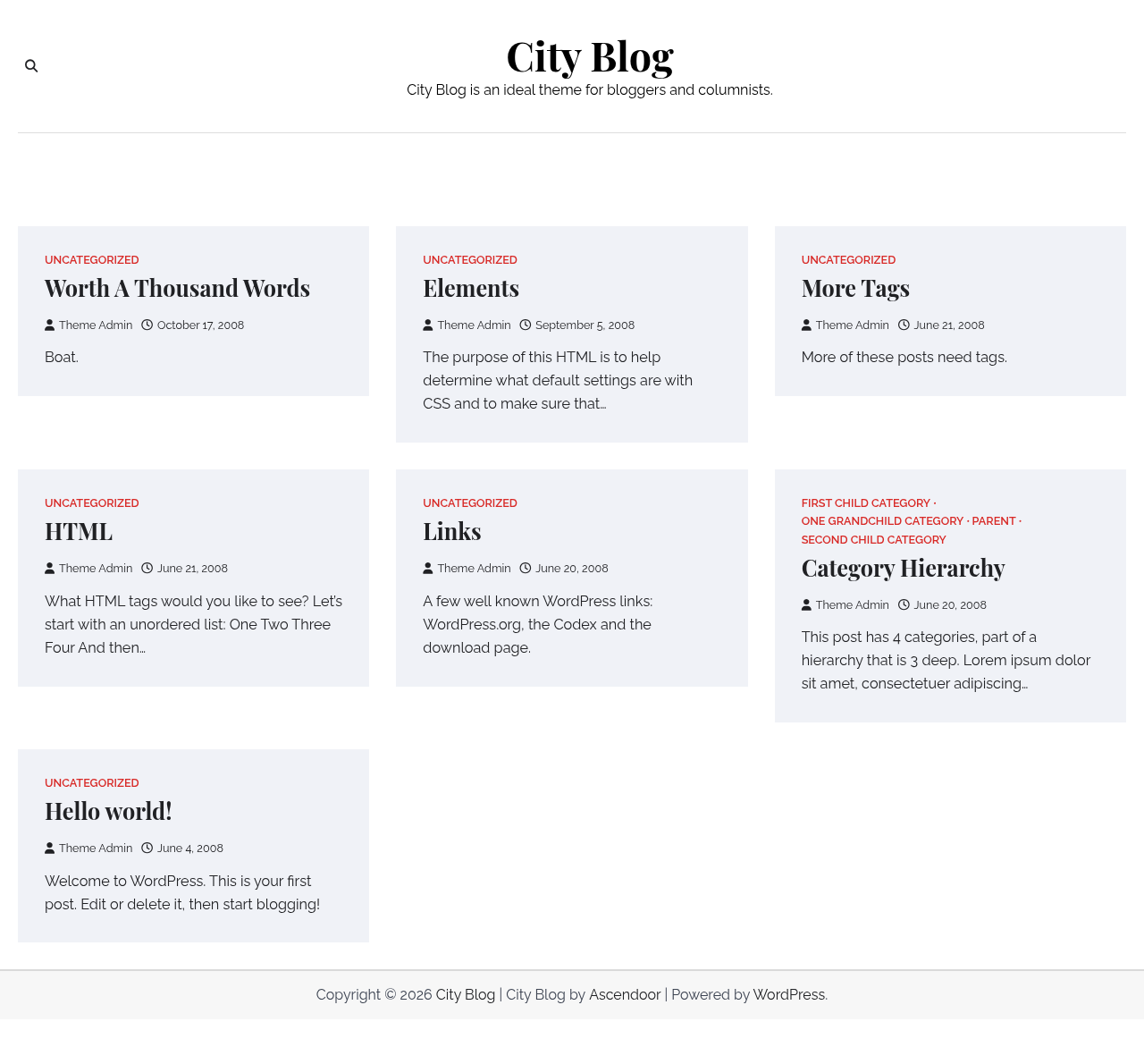 Десктоп (ниже) — City Blog