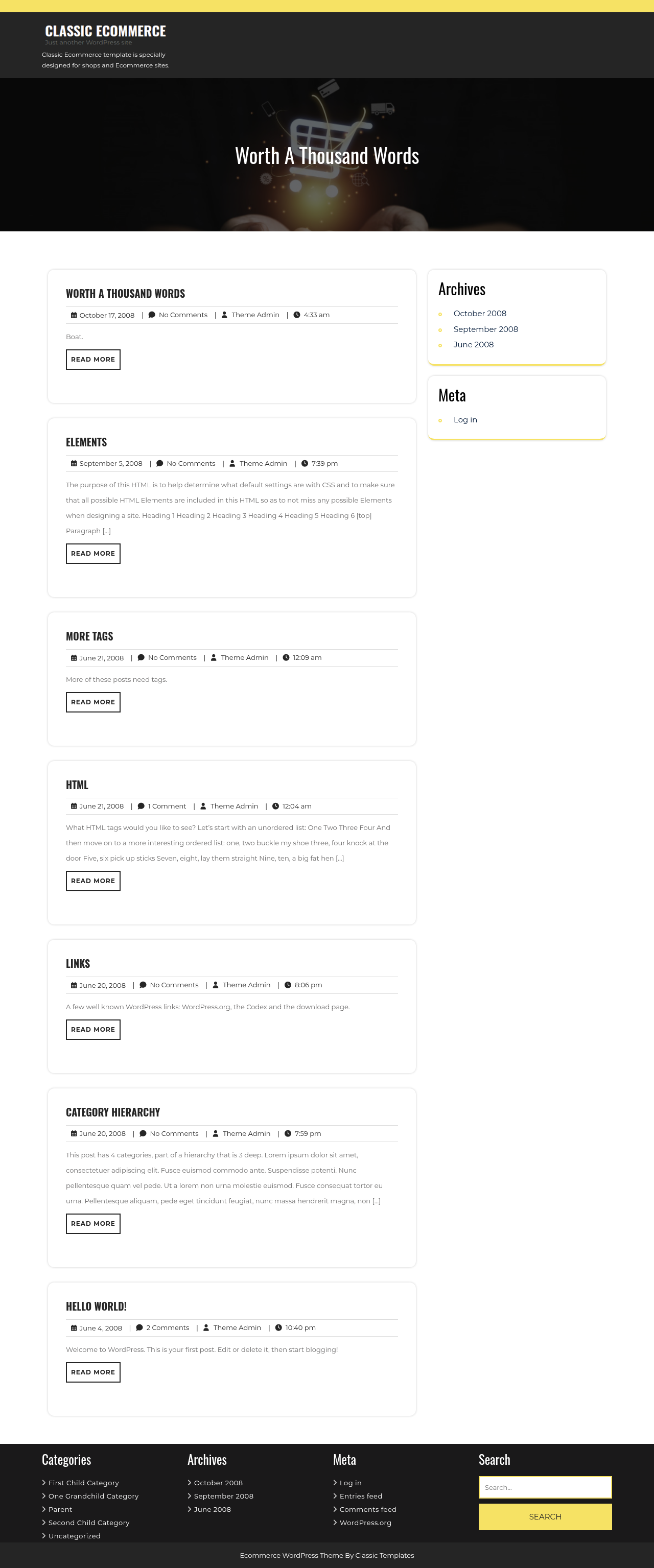 Десктоп (ниже) — Classic Ecommerce