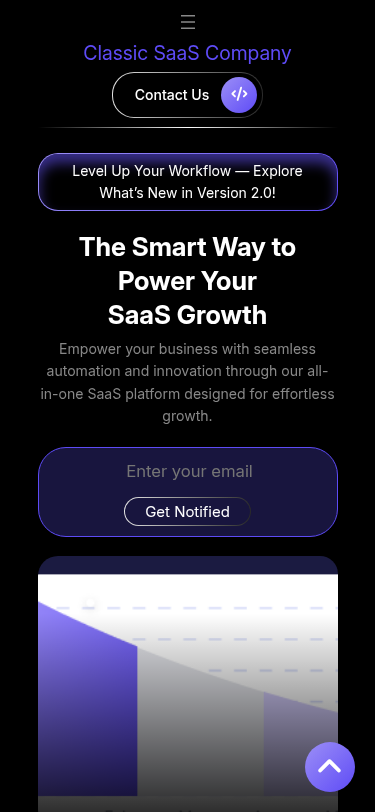 Мобильный вид — Classic SaaS Company