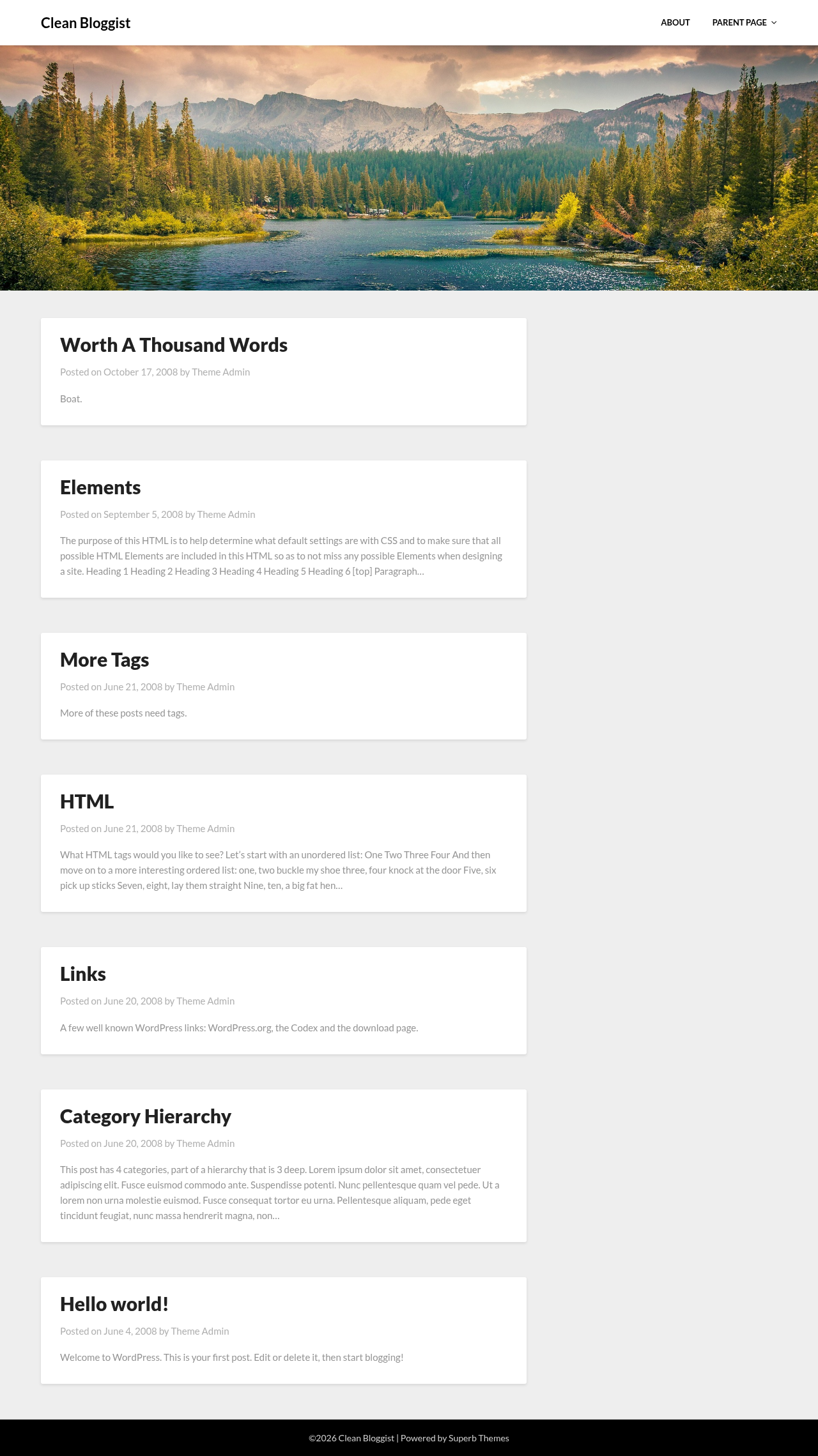 Десктоп (ниже) — Clean Bloggist