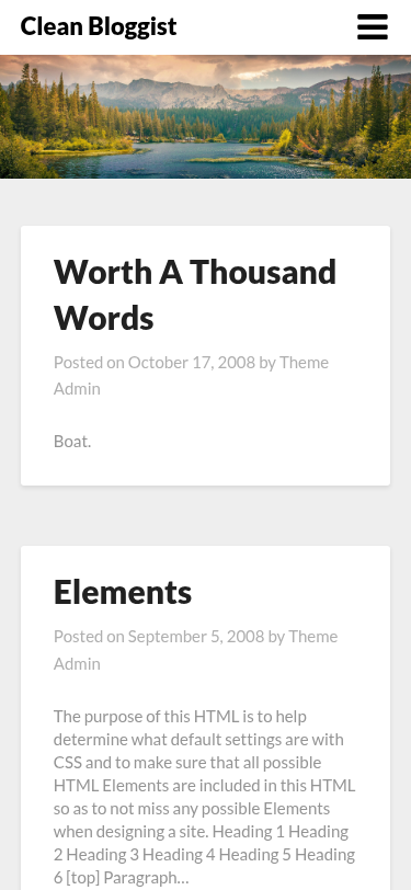 Мобильный вид — Clean Bloggist