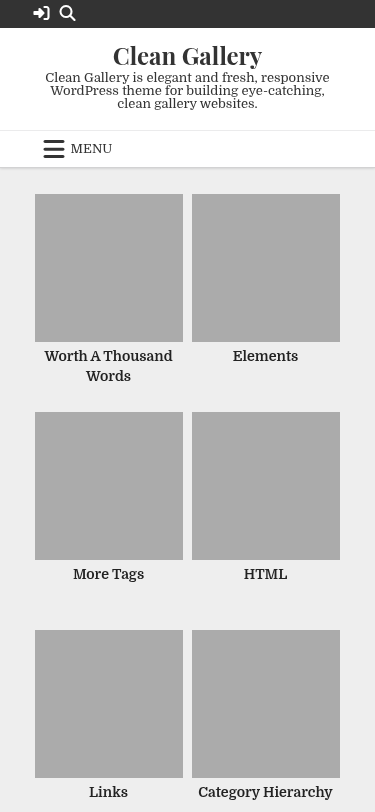 Мобильный вид — Clean Gallery