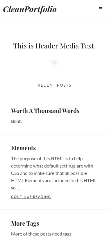 Мобильный вид — CleanPortfolio