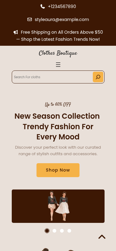 Мобильный вид — Clothes Boutique