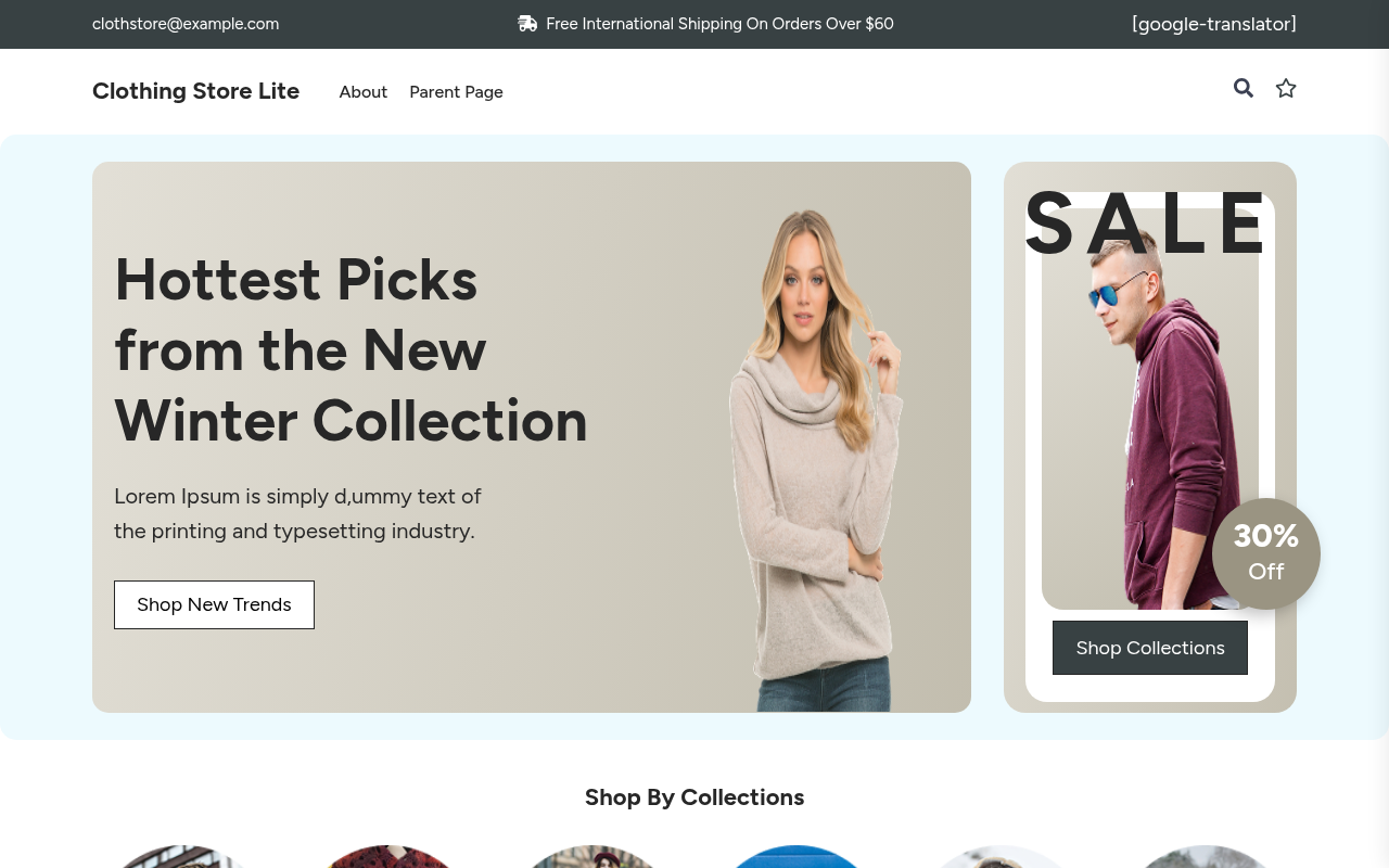 Десктоп — Clothing Store Lite