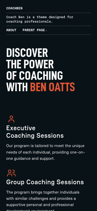 Мобильный вид — CoachBen