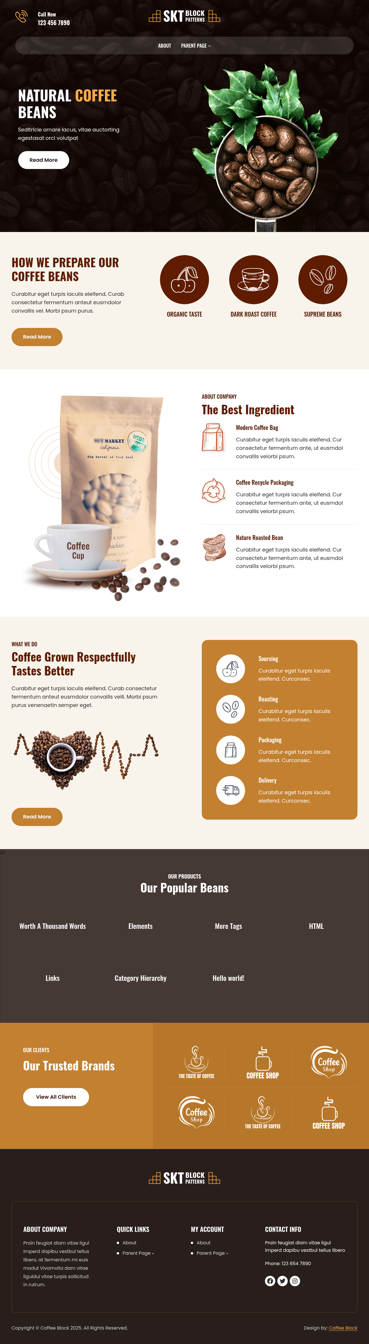 Десктоп (ниже) — Coffee Block