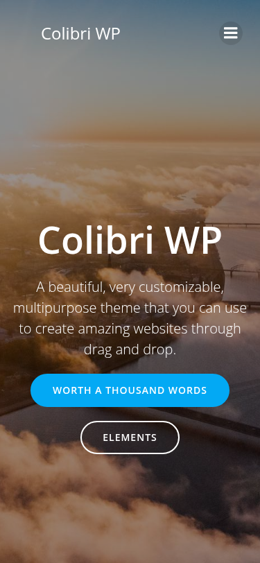 Мобильный вид — Colibri WP