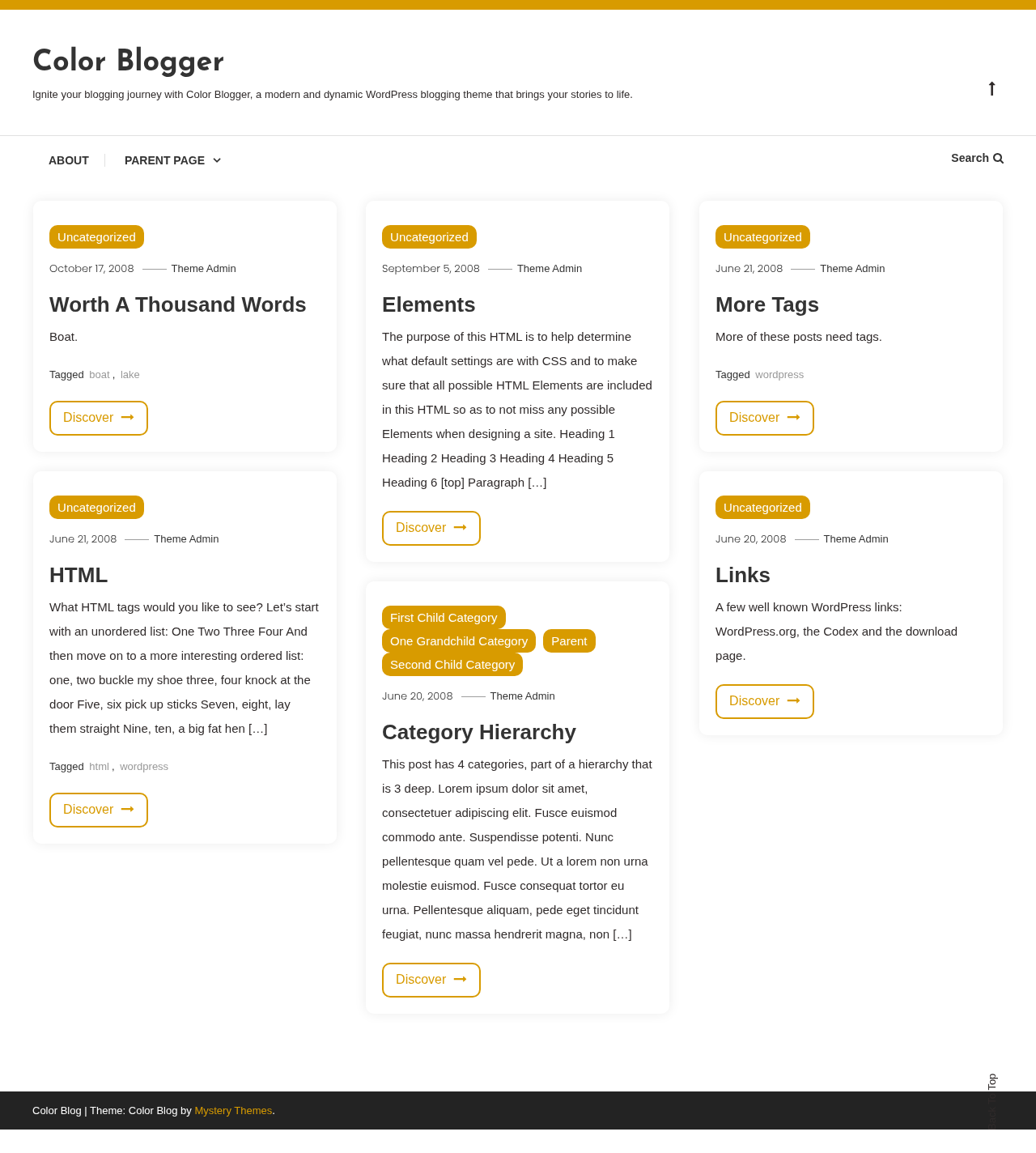 Десктоп (ниже) — Color Blogger
