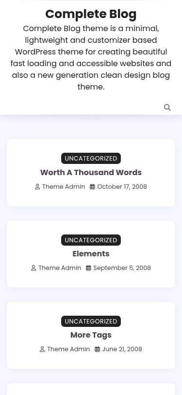 Мобильный вид — Complete Blog