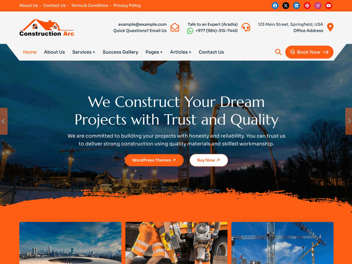 WordPress тема Construction Arc