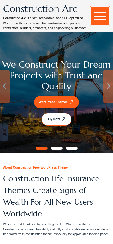 Мобильный вид — Construction Arc
