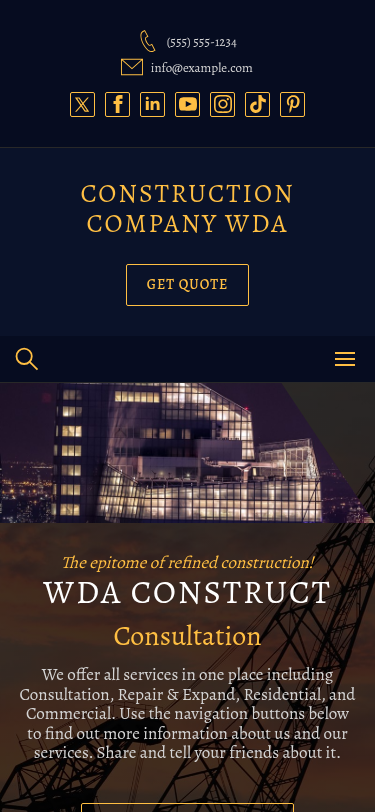 Мобильный вид — Construction Company WDA