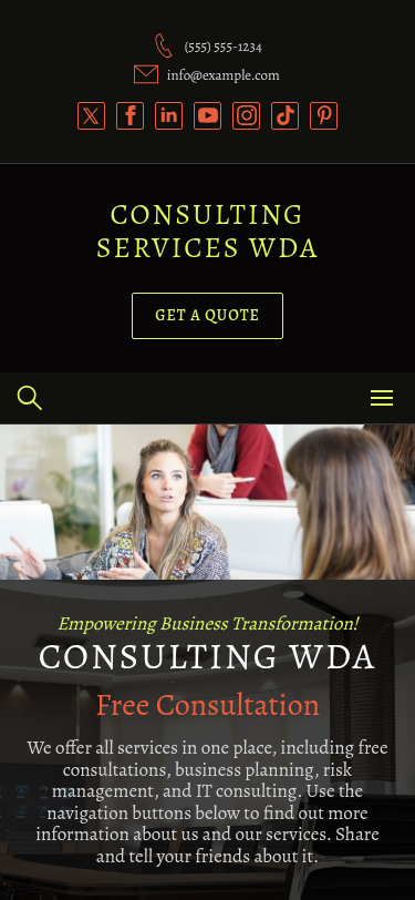Мобильный вид — Consulting Services WDA