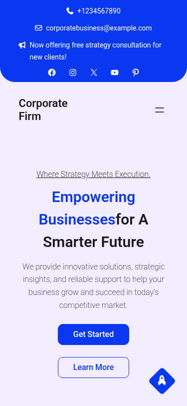 Мобильный вид — Corporate Firm