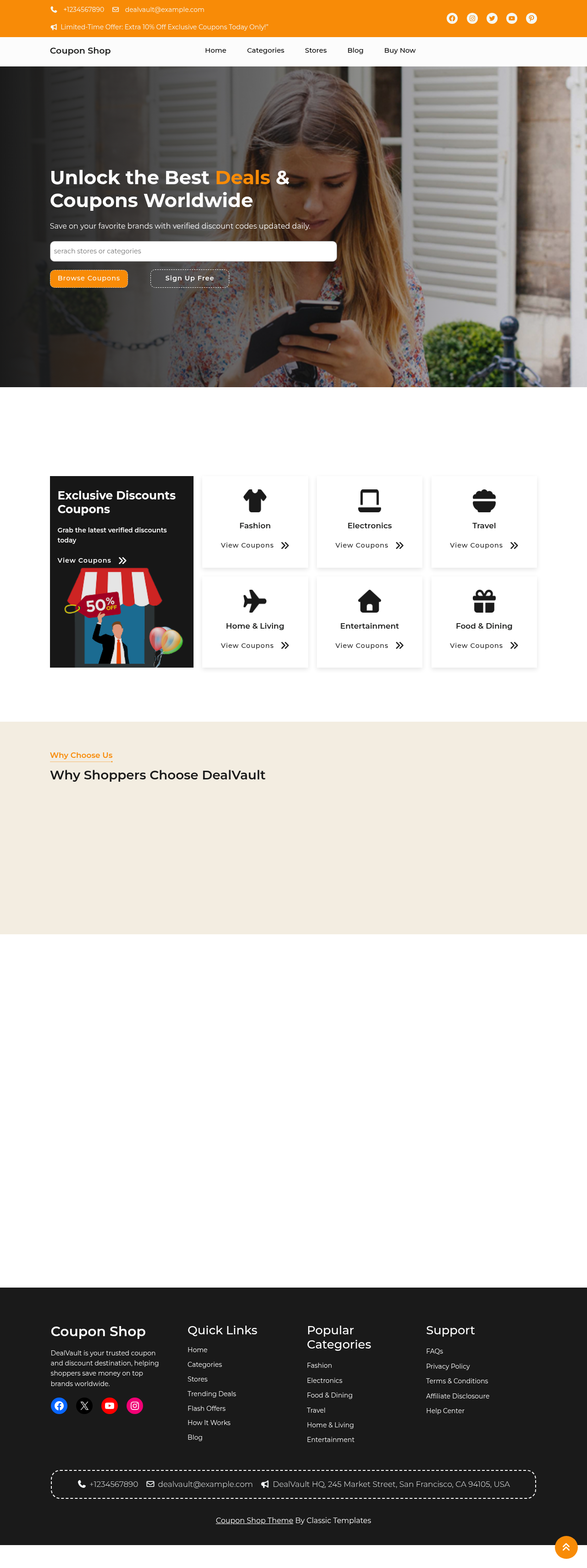 Десктоп (ниже) — Coupon Shop
