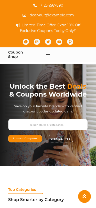 Мобильный вид — Coupon Shop