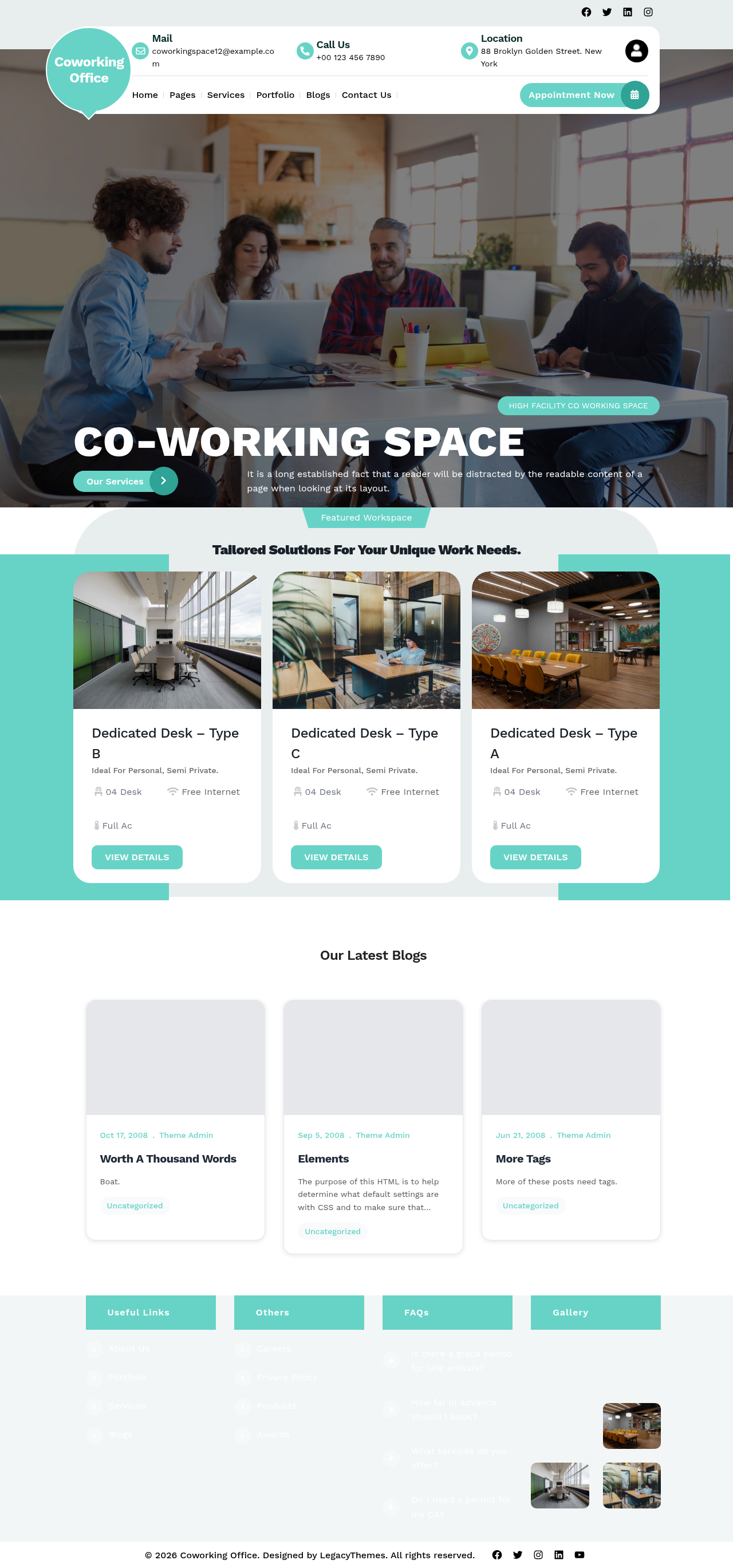 Десктоп (ниже) — Coworking Office