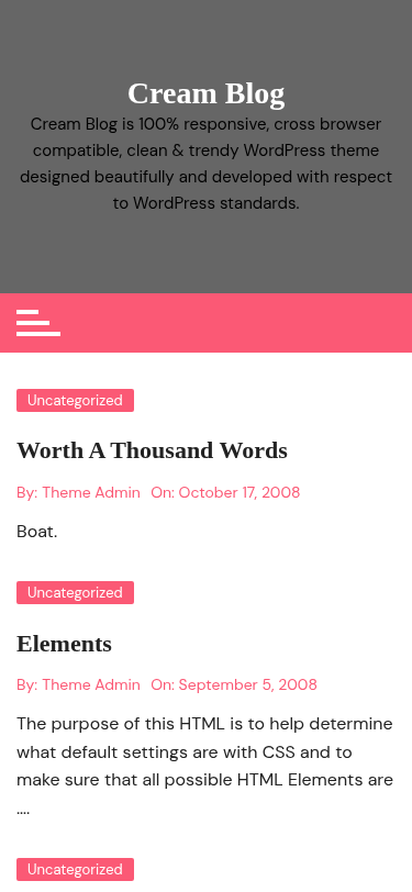 Мобильный вид — Cream Blog