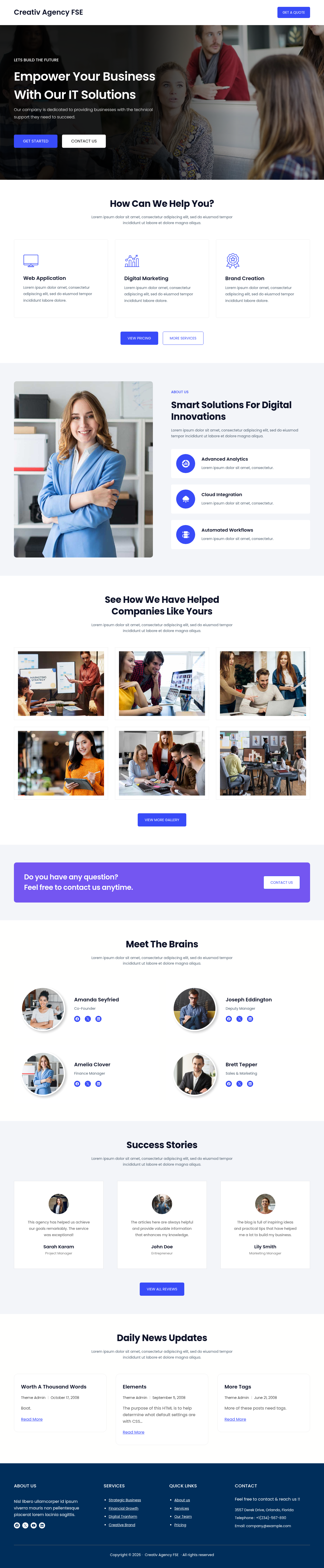 Десктоп (ниже) — Creativ Agency FSE