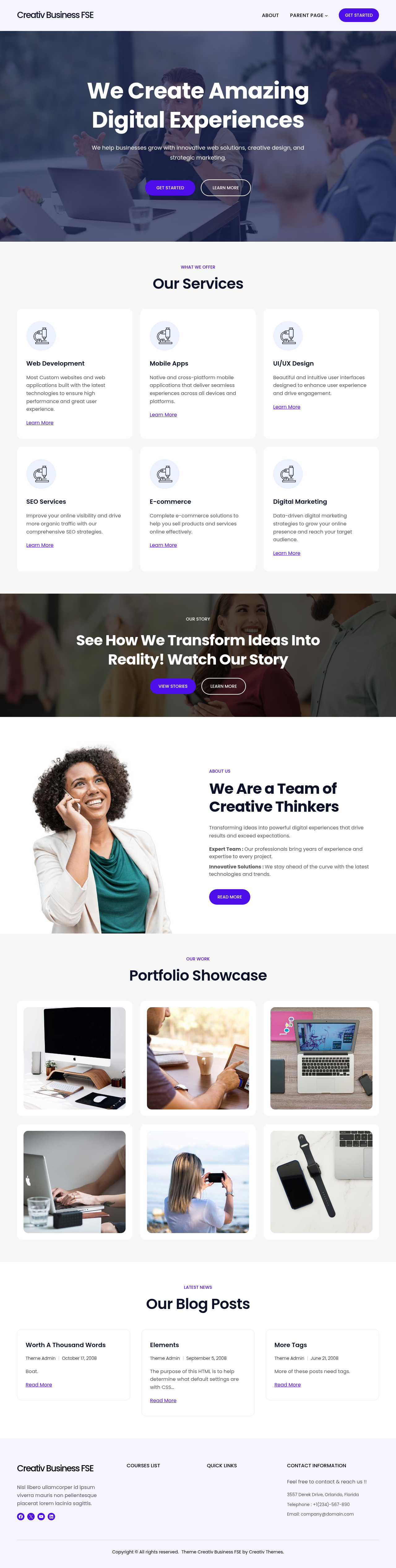 Десктоп (ниже) — Creativ Business FSE