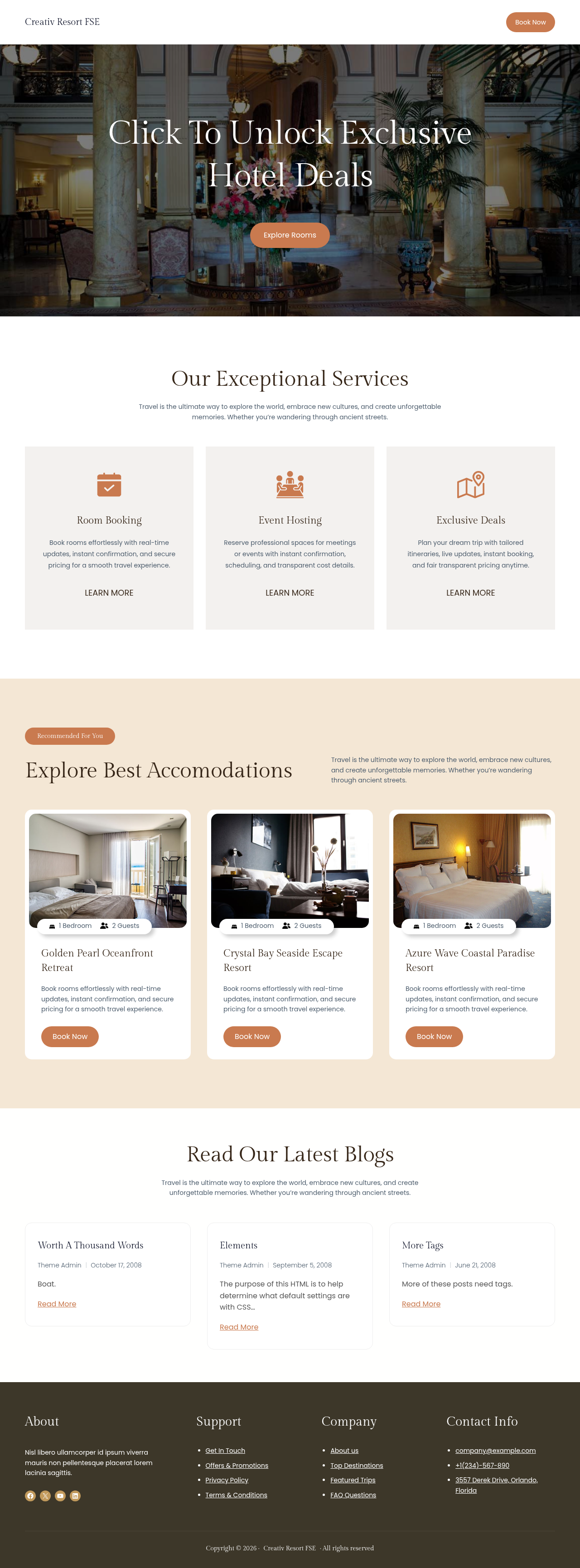 Десктоп (ниже) — Creativ Resort FSE