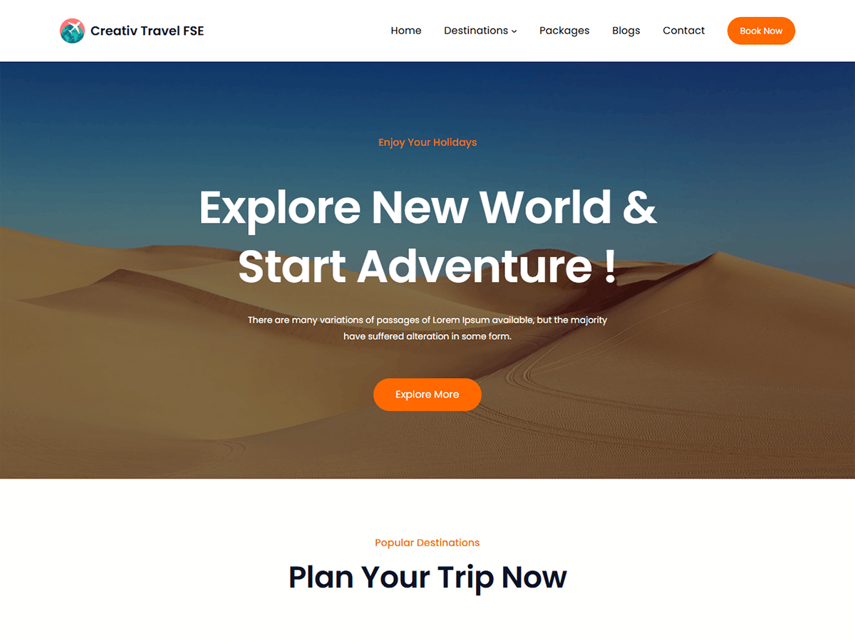 WordPress тема Creativ Travel FSE