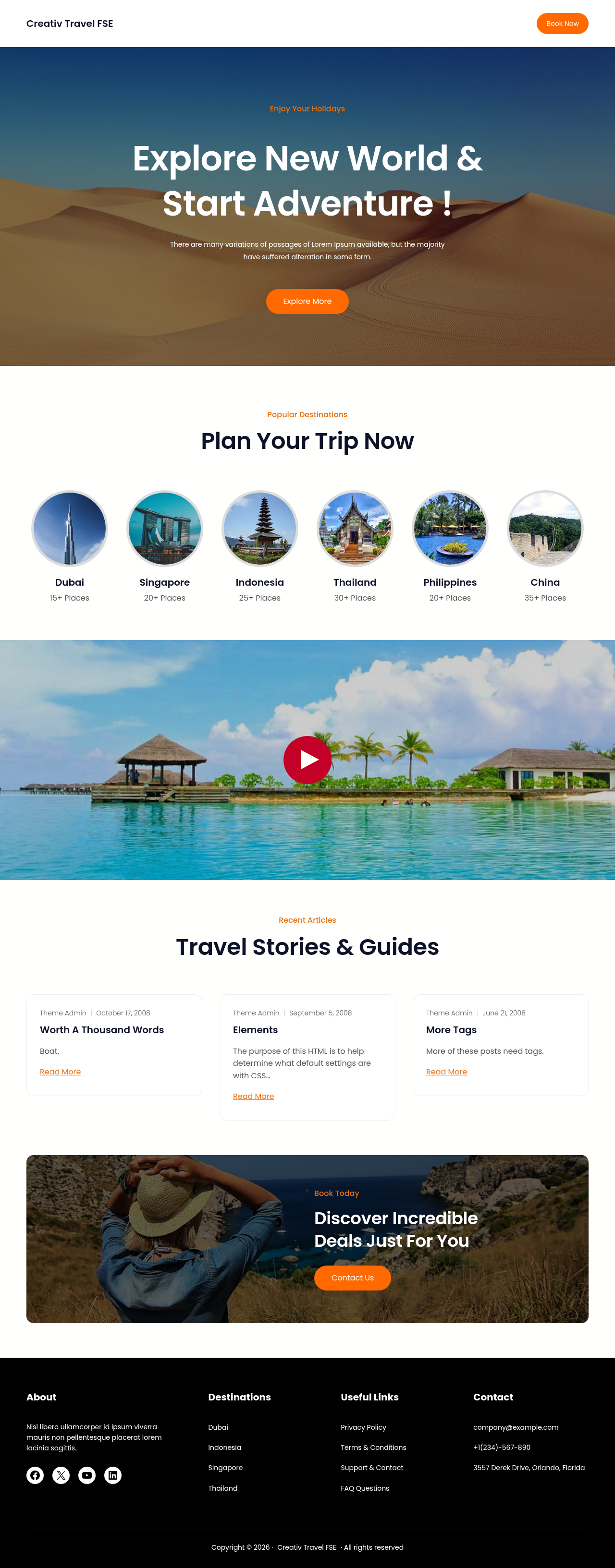 Десктоп (ниже) — Creativ Travel FSE