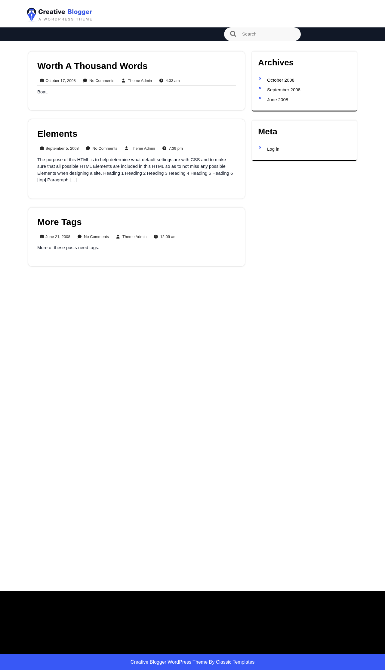 Десктоп (ниже) — Creative Blogger