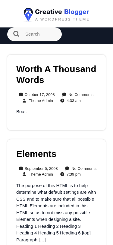 Мобильный вид — Creative Blogger