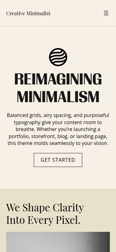 Мобильный вид — Creative Minimalist