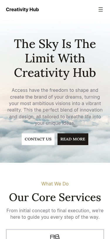 Мобильный вид — Creativity Hub