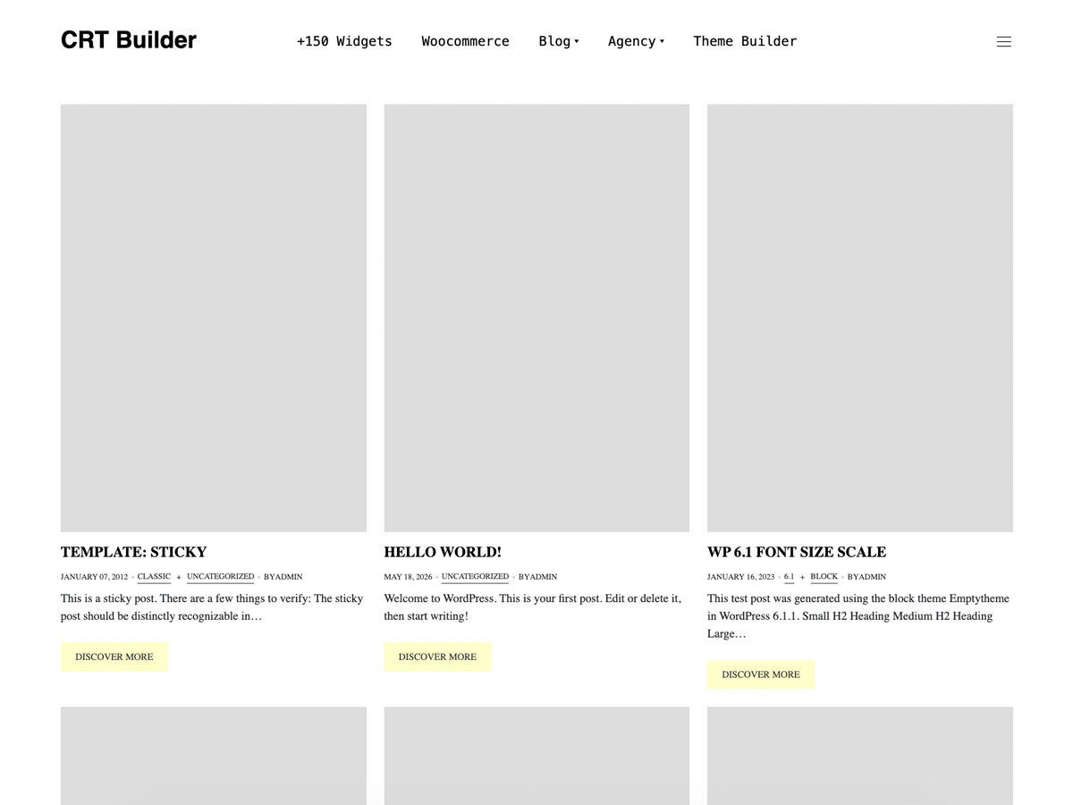 CRT Builder With Elementor