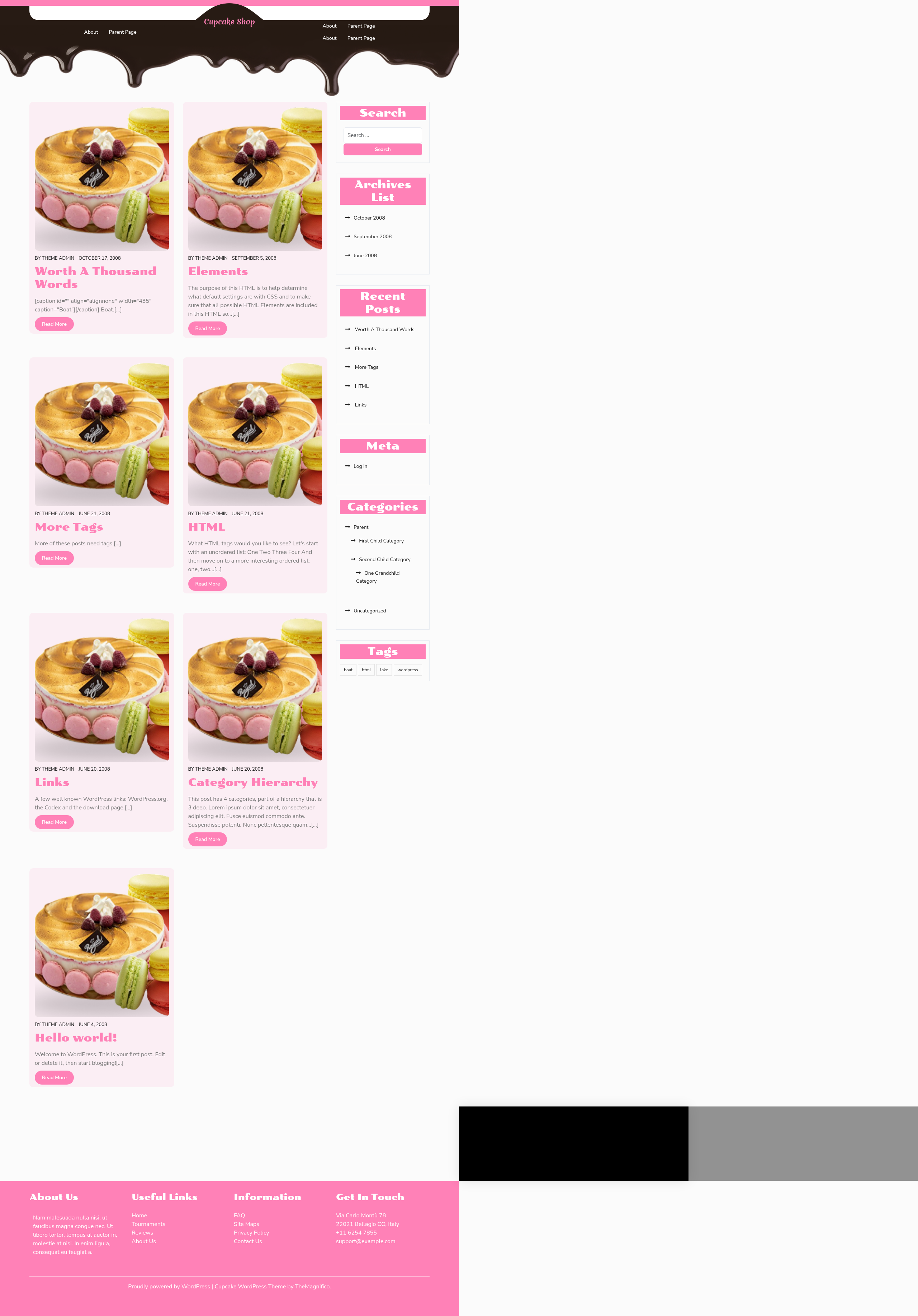 Десктоп (ниже) — Cupcake Shop