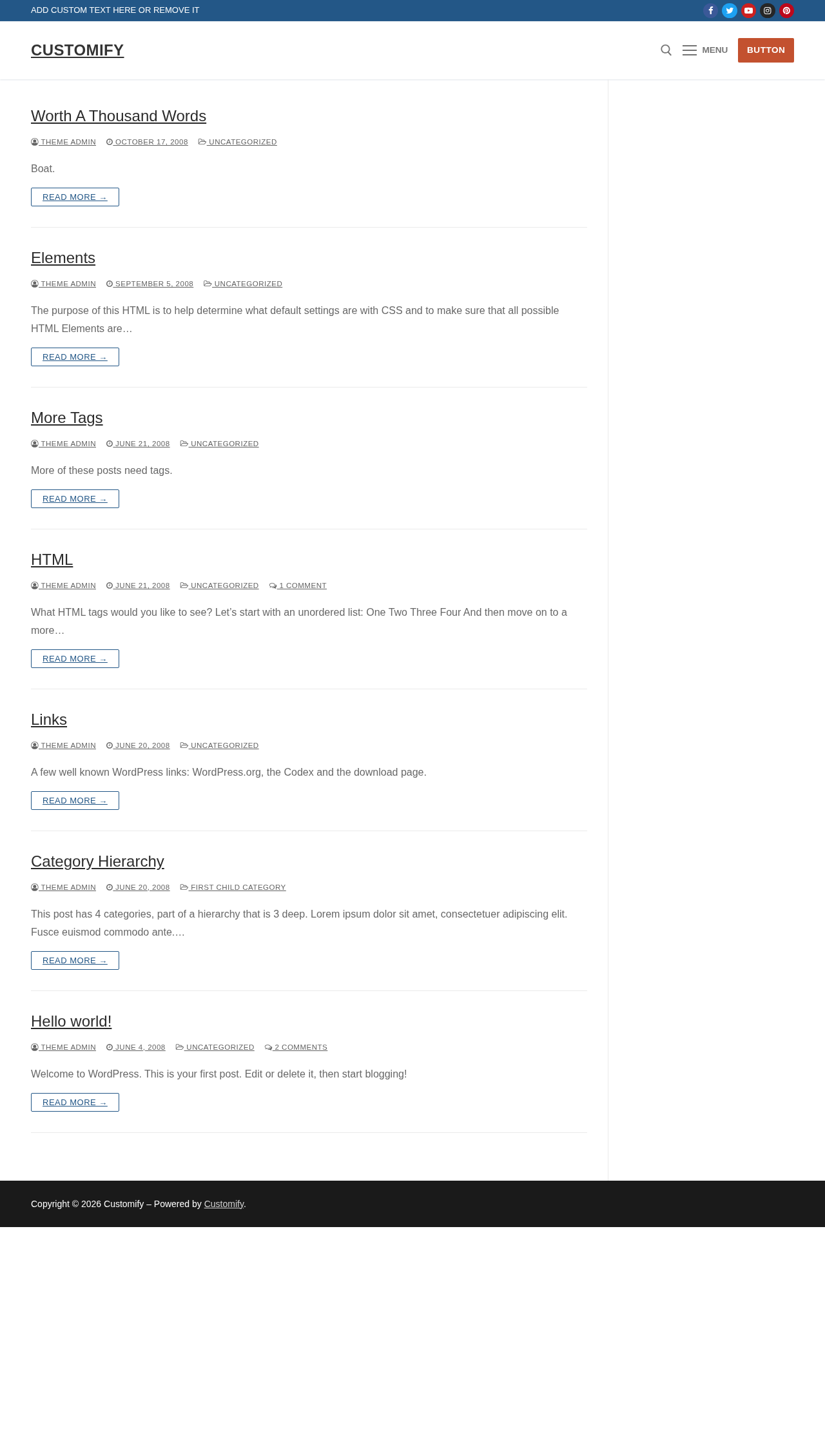 Десктоп (ниже) — Customify