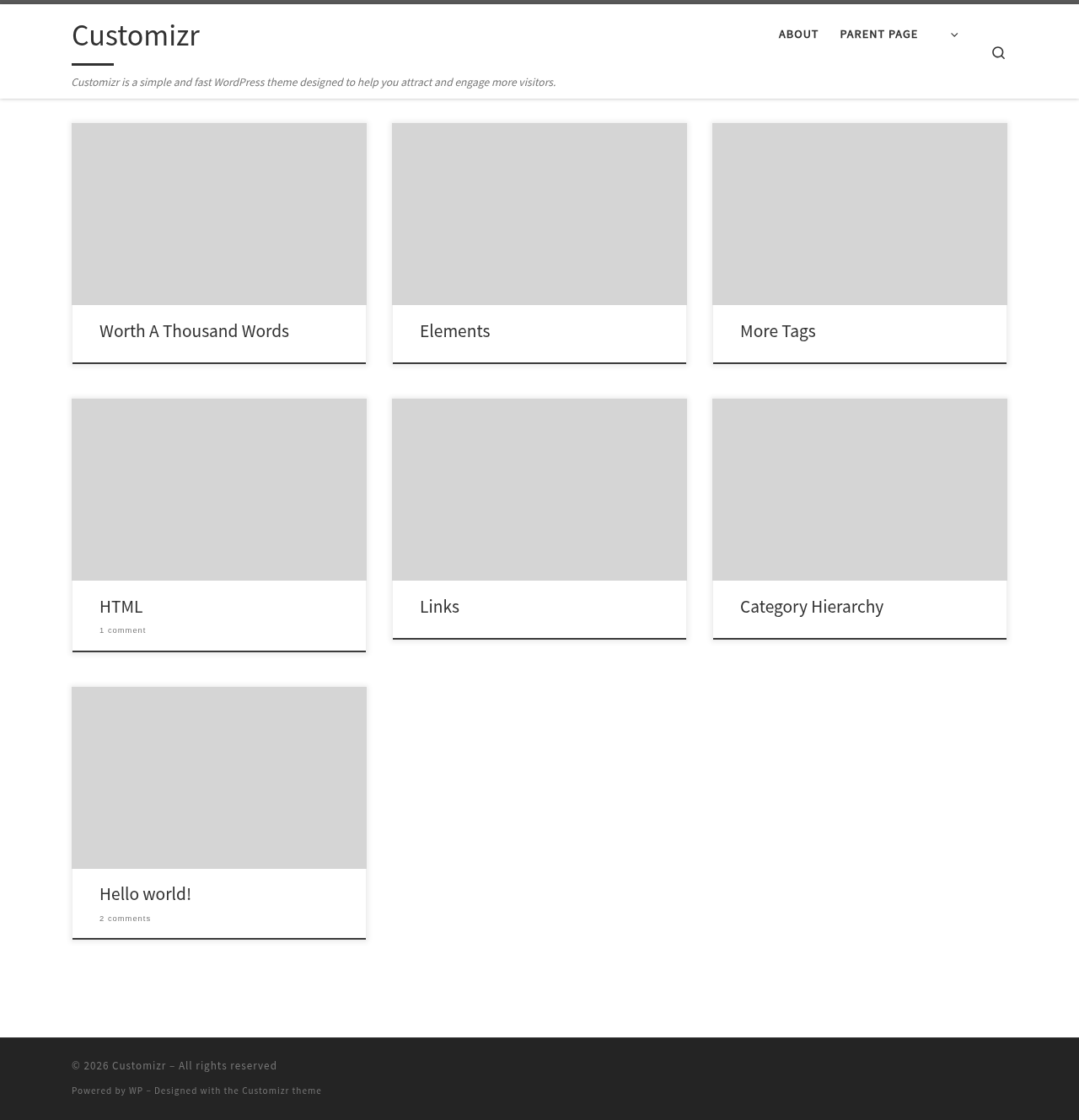 Десктоп (ниже) — Customizr