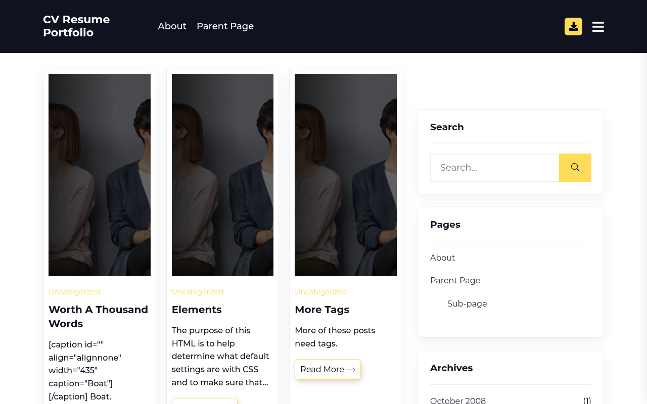 Десктоп — CV Resume Portfolio