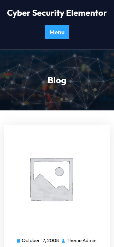 Мобильный вид — Cyber Security Elementor