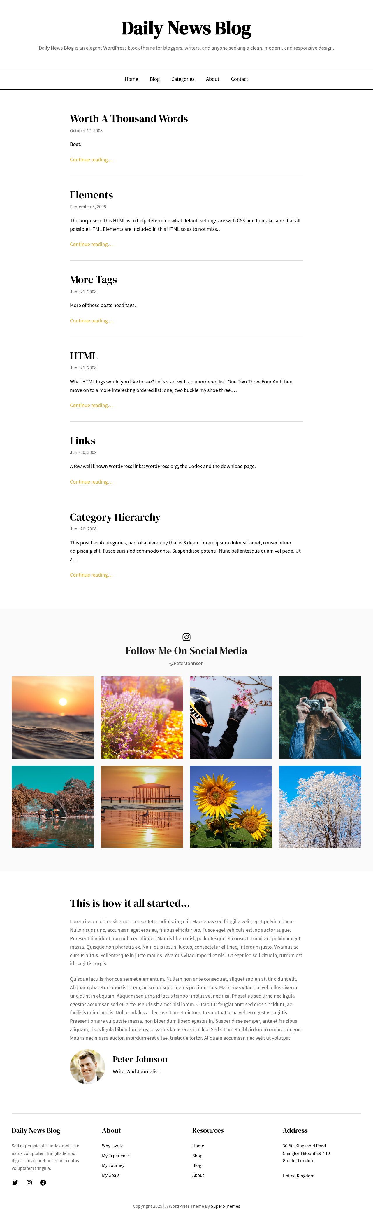 Десктоп (ниже) — Daily News Blog