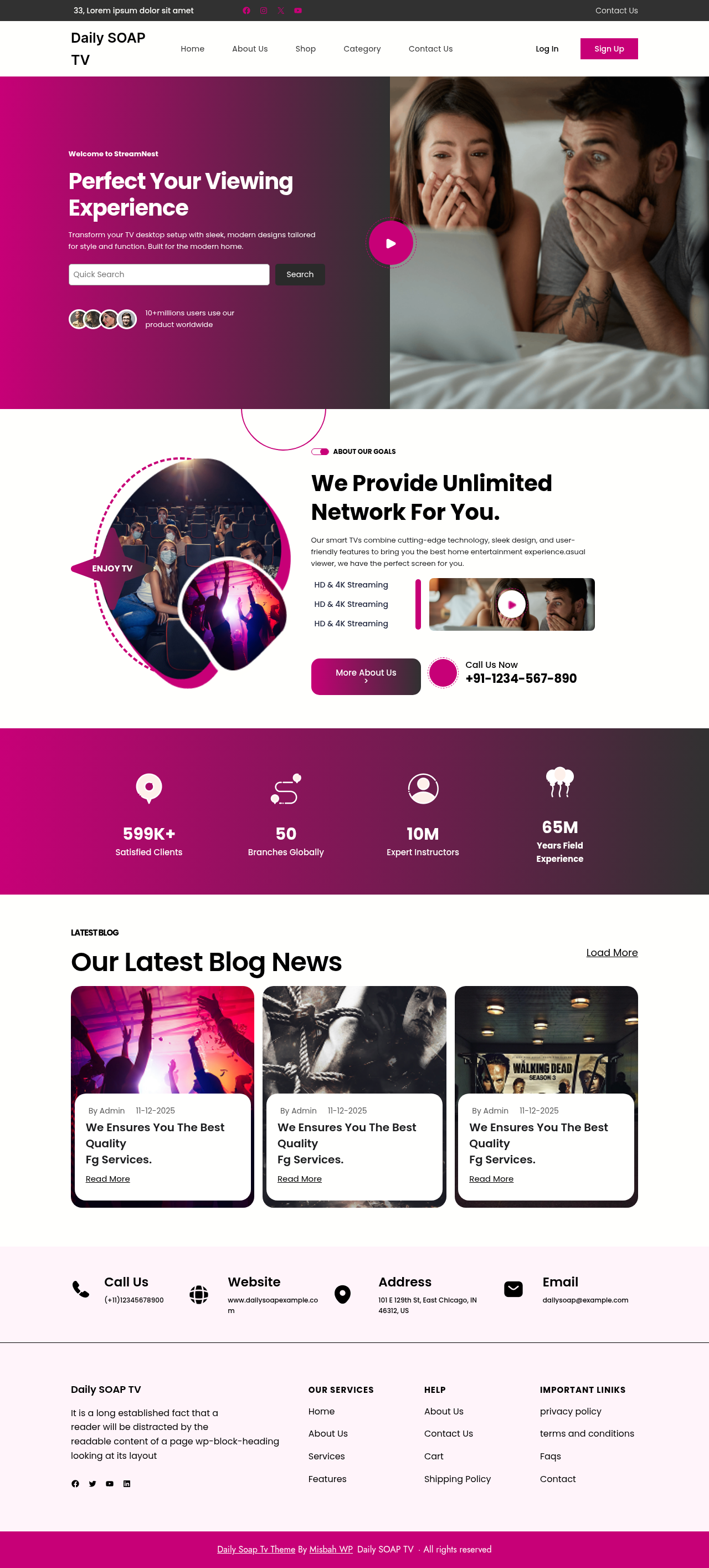 Десктоп (ниже) — Daily SOAP TV