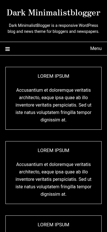 Мобильный вид — Dark Minimalistblogger