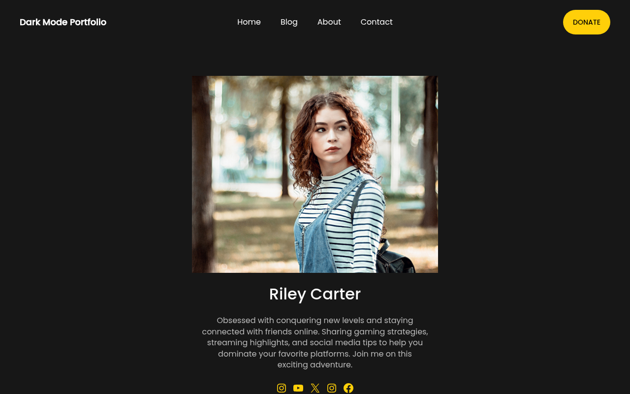 Десктоп — Dark Mode Portfolio