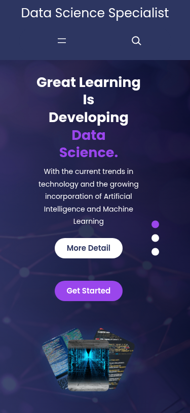 Мобильный вид — Data Science Specialist