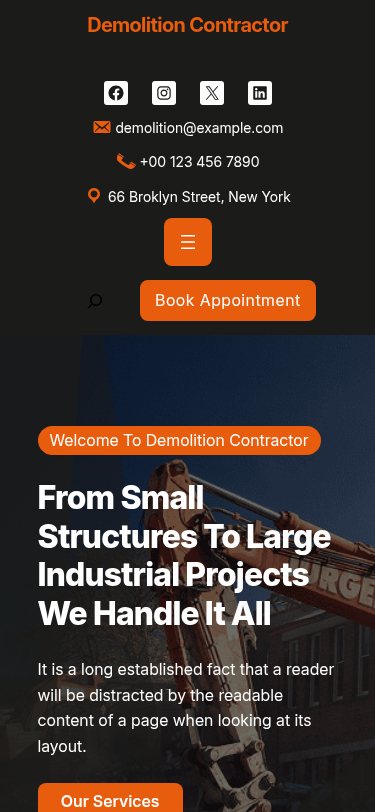 Мобильный вид — Demolition Contractor